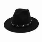 Skull Fedora in Multiple Colors Black