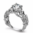 Silver Clear Stone Duo Ring 5