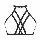 Black Sexy Goth Harness Cage Bra Default Title