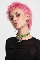 Alt Gothic Spike Choker - Darkest Depths green