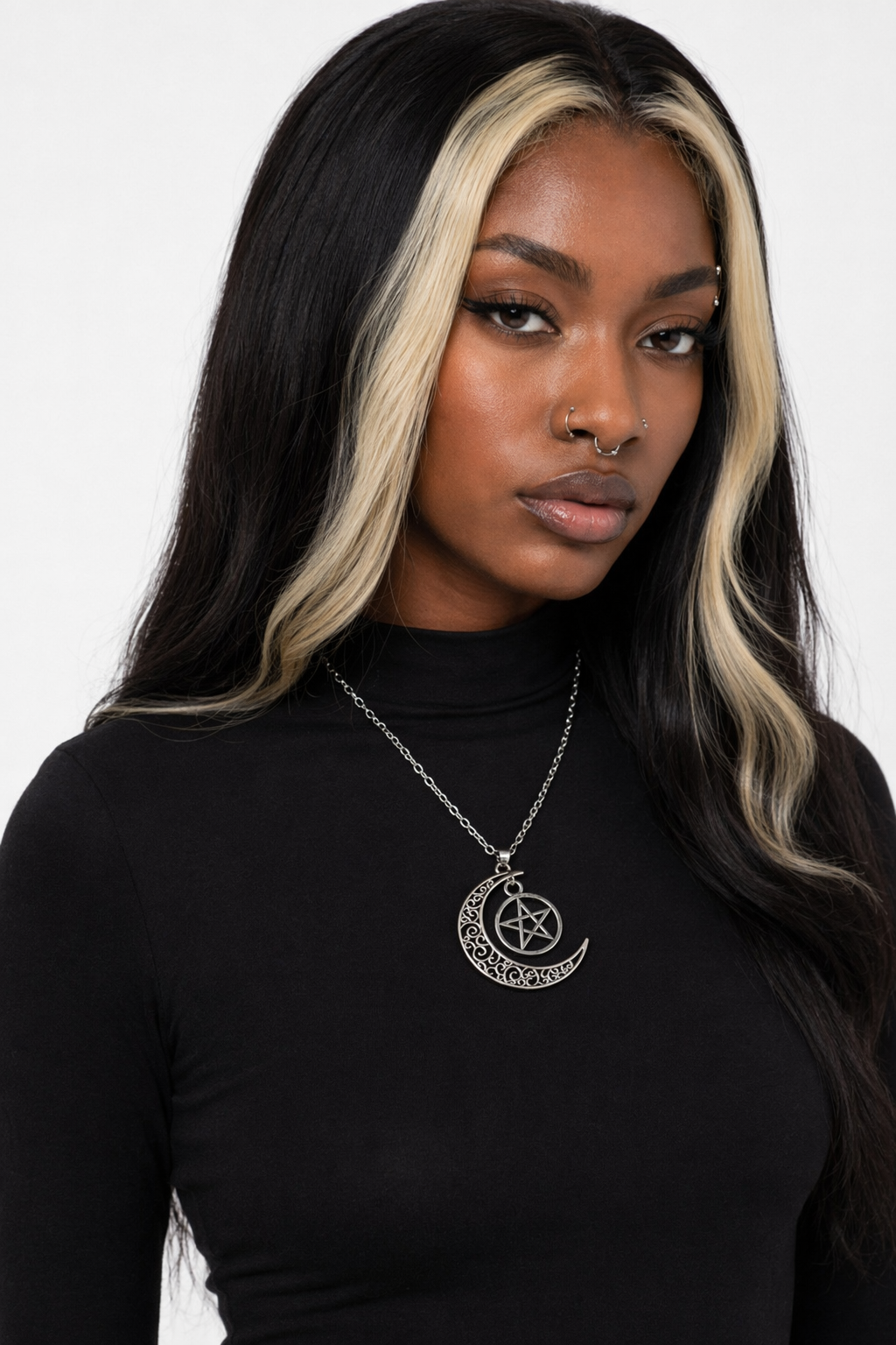 Triple Moon Pentagram Necklace 2