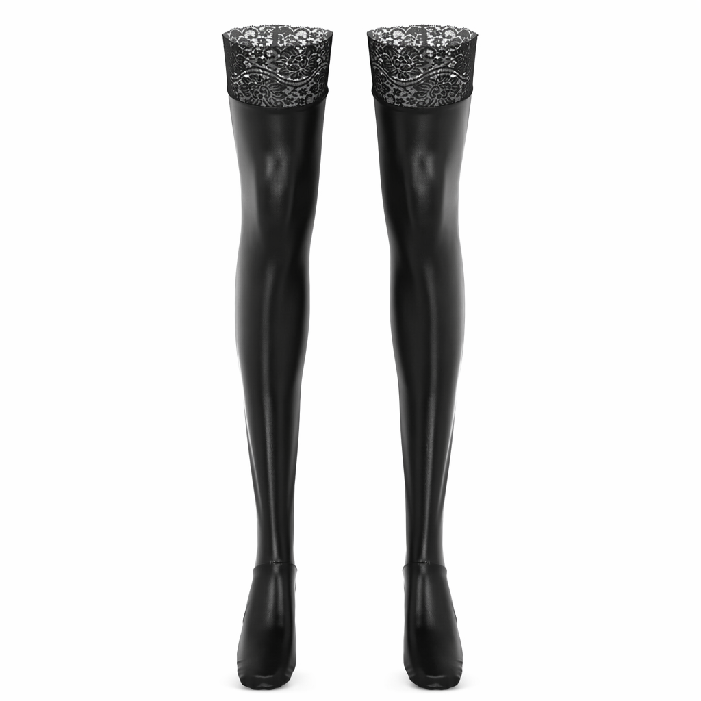 PU Wet-Look Latex Thigh Highs Default Title