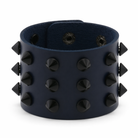 Colorful Spike Leather Bracelet Navy