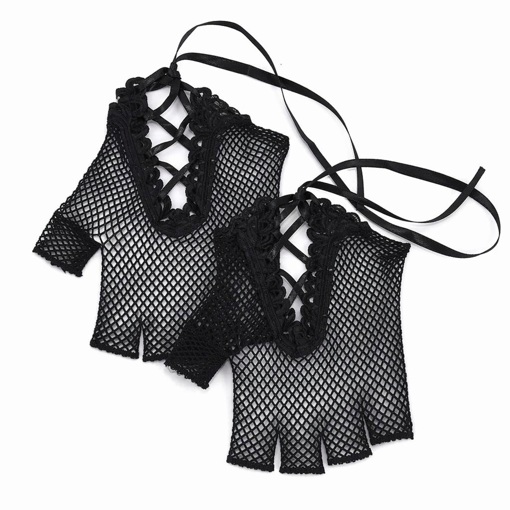 Fishnet Lolita Fingerless Gloves 1