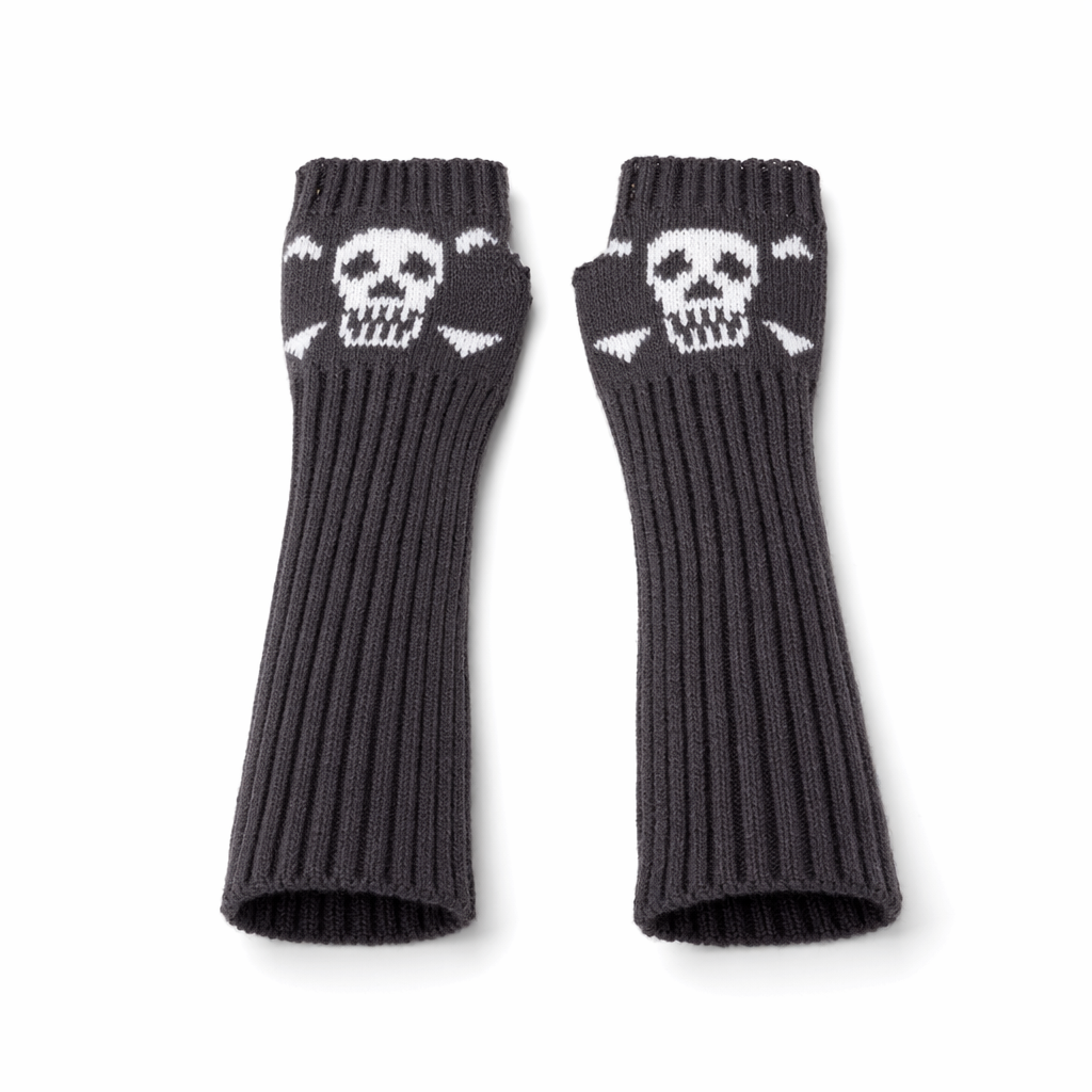Black Skull Arm Warmers dark gray