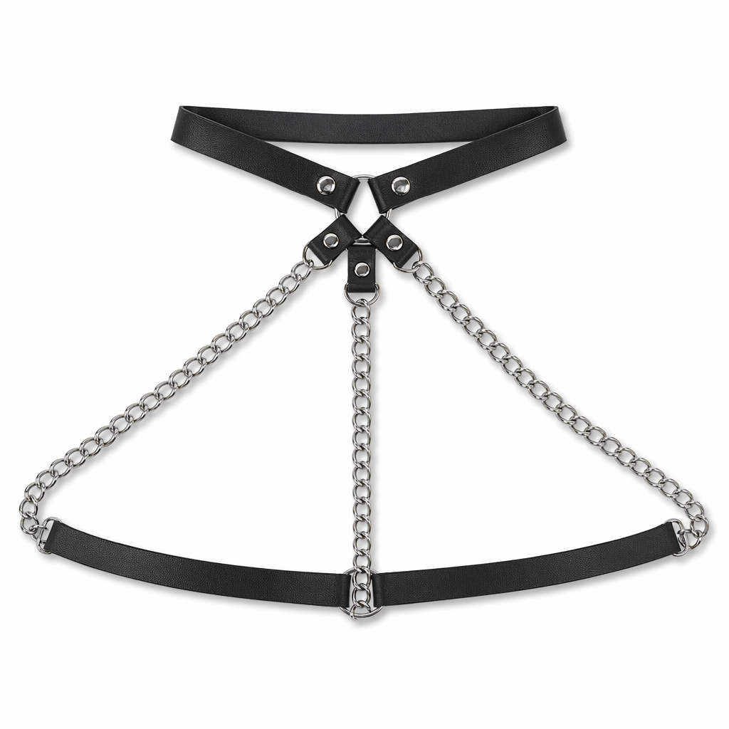 PU Leather Harness Bra Default Title