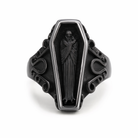 Black Steel Coffin Ring 8