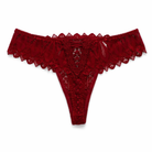 Cute Lace Black Undies Wine Red