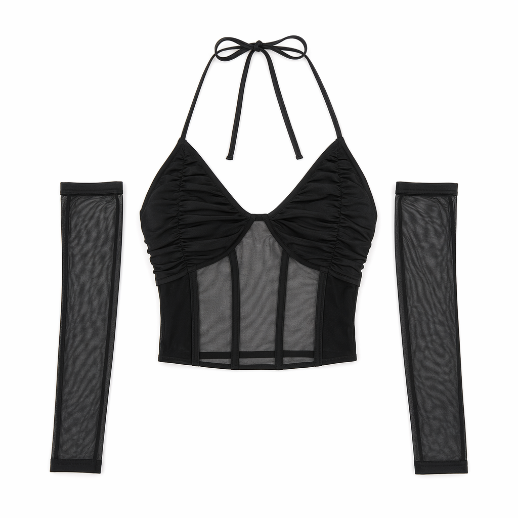 Mesh Crop Top + Gloves Default