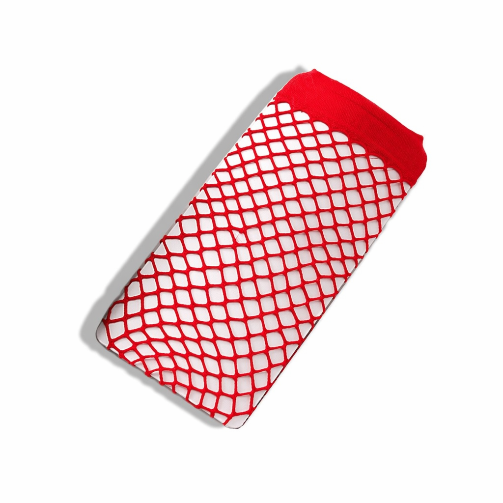 Sheer Fishnet Stockings One Red