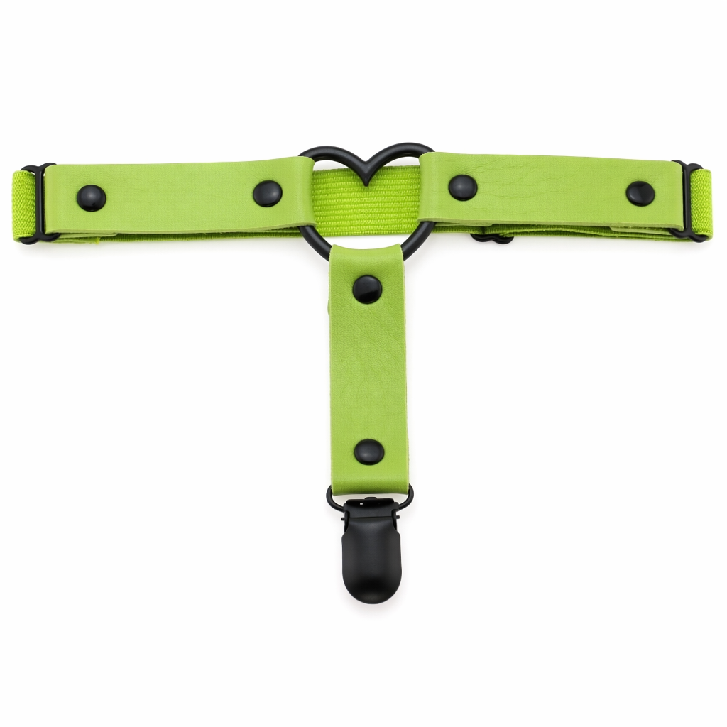 Gothic Leather Leg Garter green