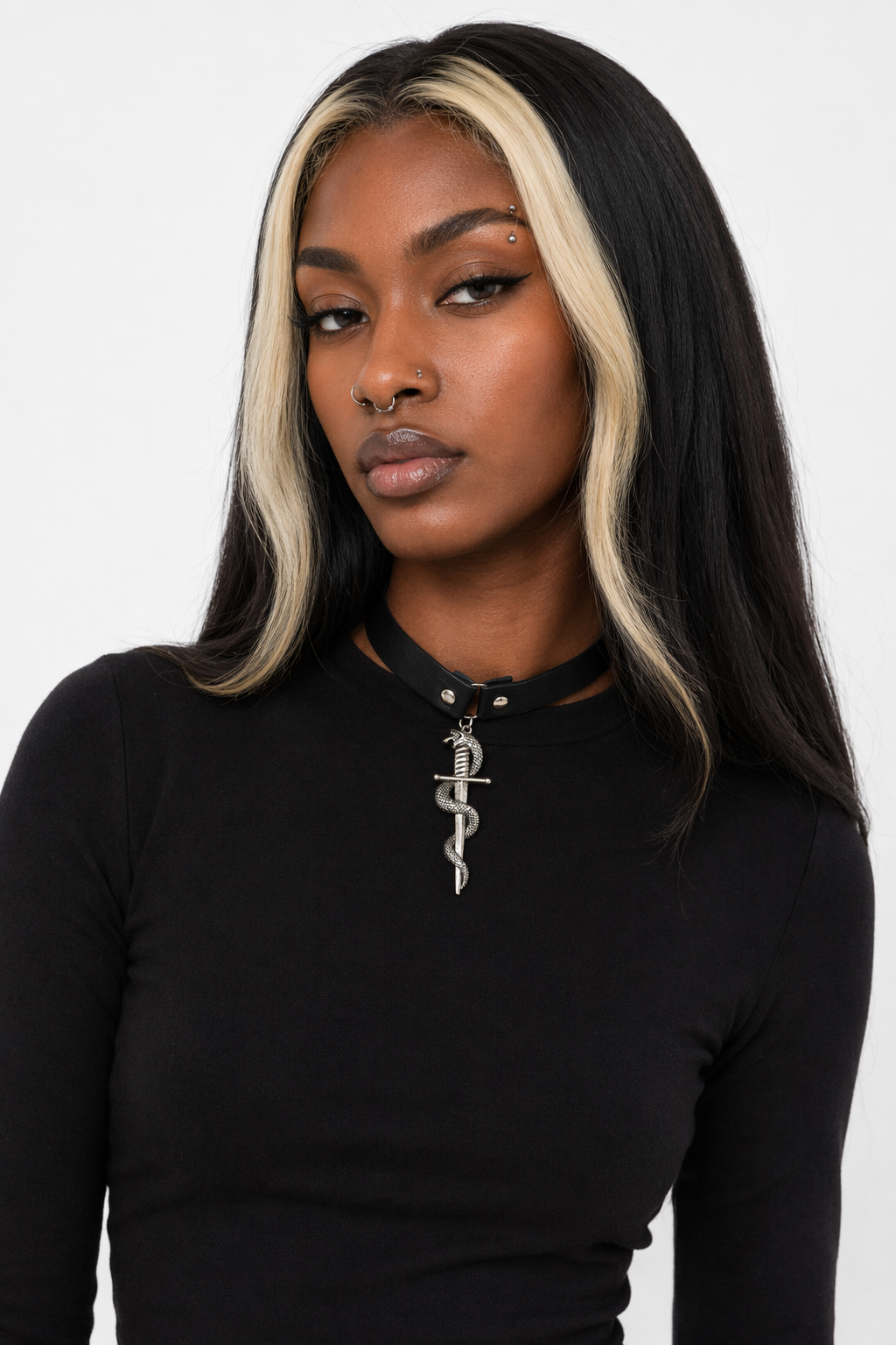 Snake Dagger Pendant Choker Default Title