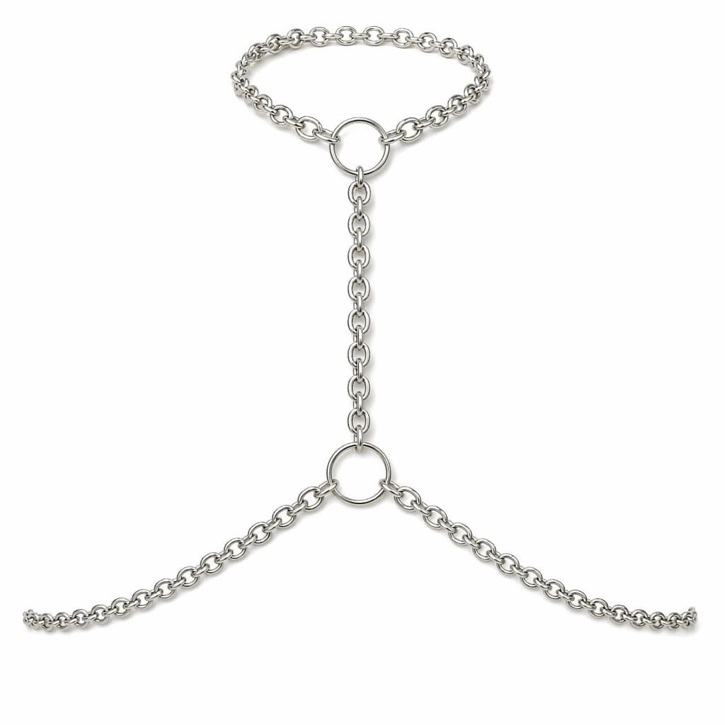 Silver harness body chain Default Title
