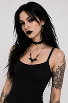 Gothic Bat Necklace Black