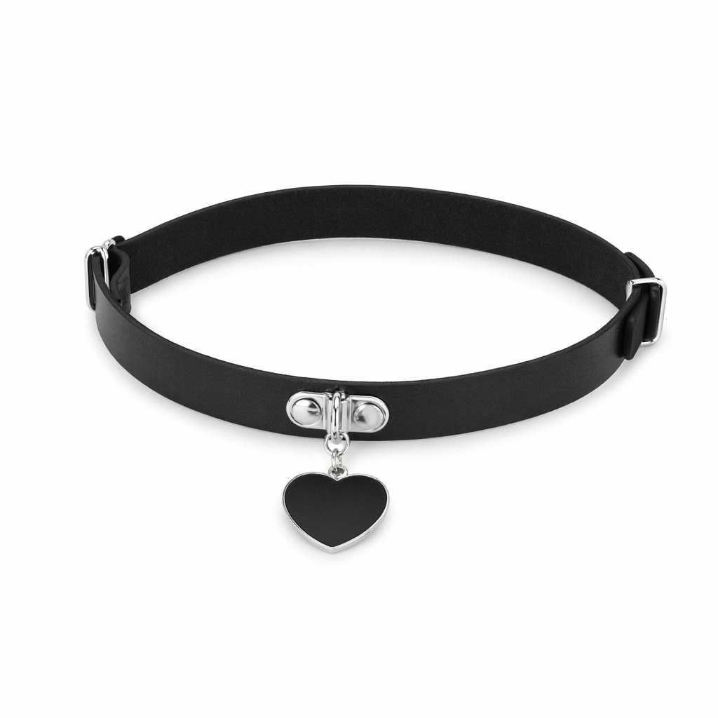 Gothic Heart Garter Thigh Ring Black