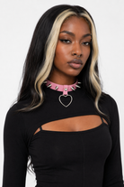 Furious Heart Choker in Black pink