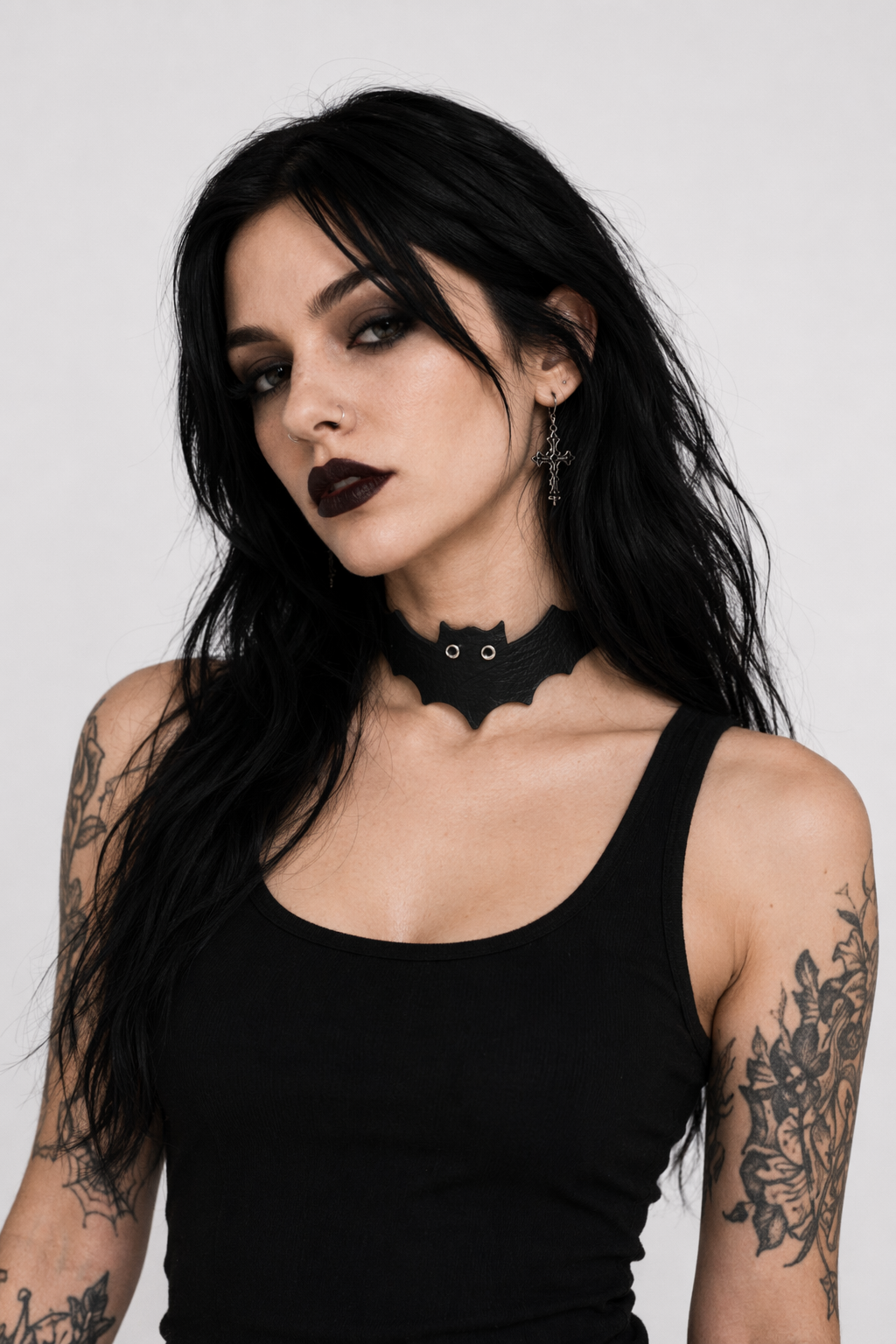 Hellbound Faux Leather Bat Choker (4 Shades) Default Title