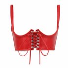 Black or Red Lace-Up Corset Belt Red 1