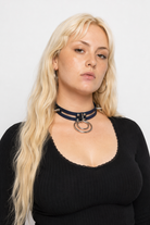 Black Spike Choker (11 Shades) Dark Blue