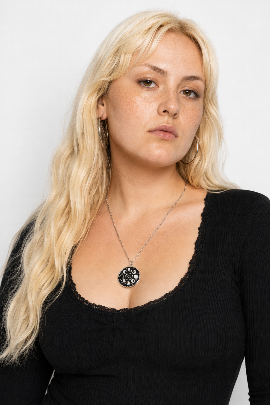 Silver Moon Phases Necklace Default Title