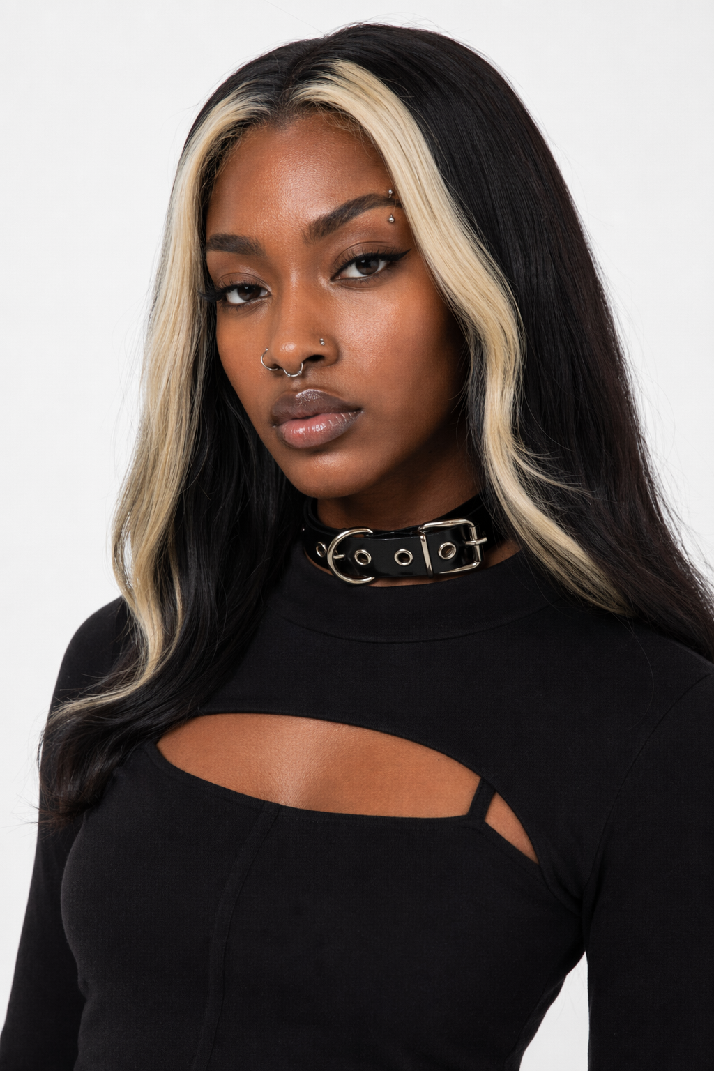 Black/Purple Venom PVC Choker Black