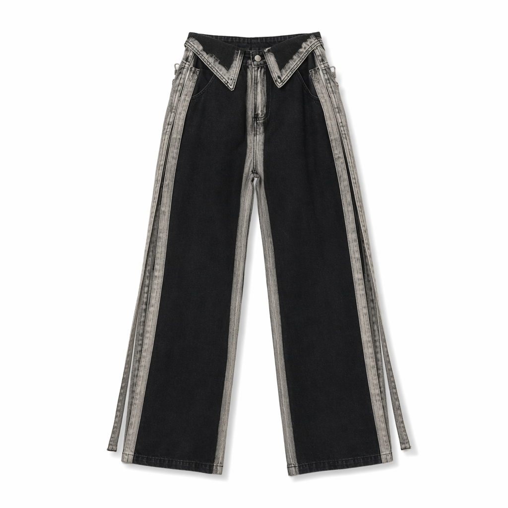 Black Denim Baggy Pants Black