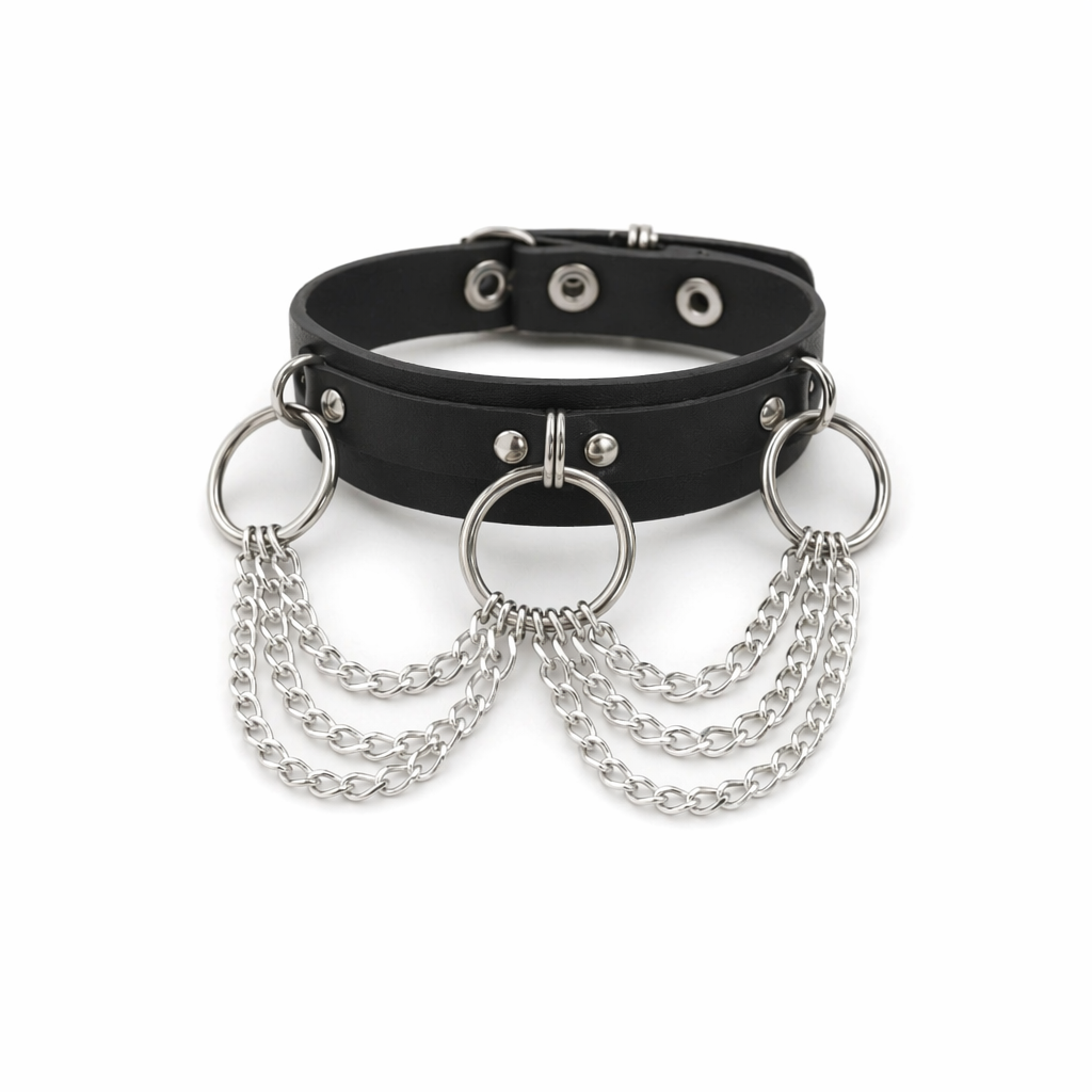 "Perilous Gothic Chain Collar Ring" Default