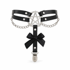 Black PU Leather Bow Harness Garter belt 1pcs