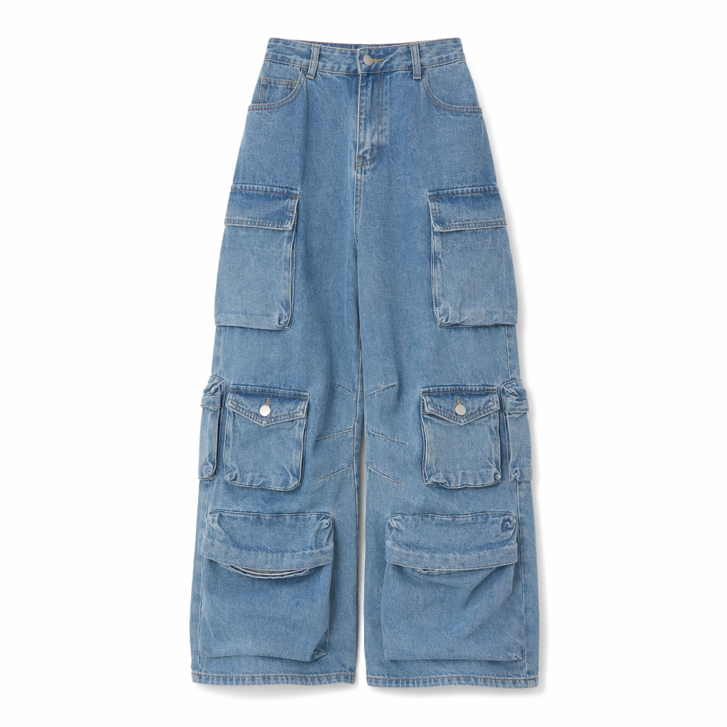 Blue Grunge Baggy Pants 1