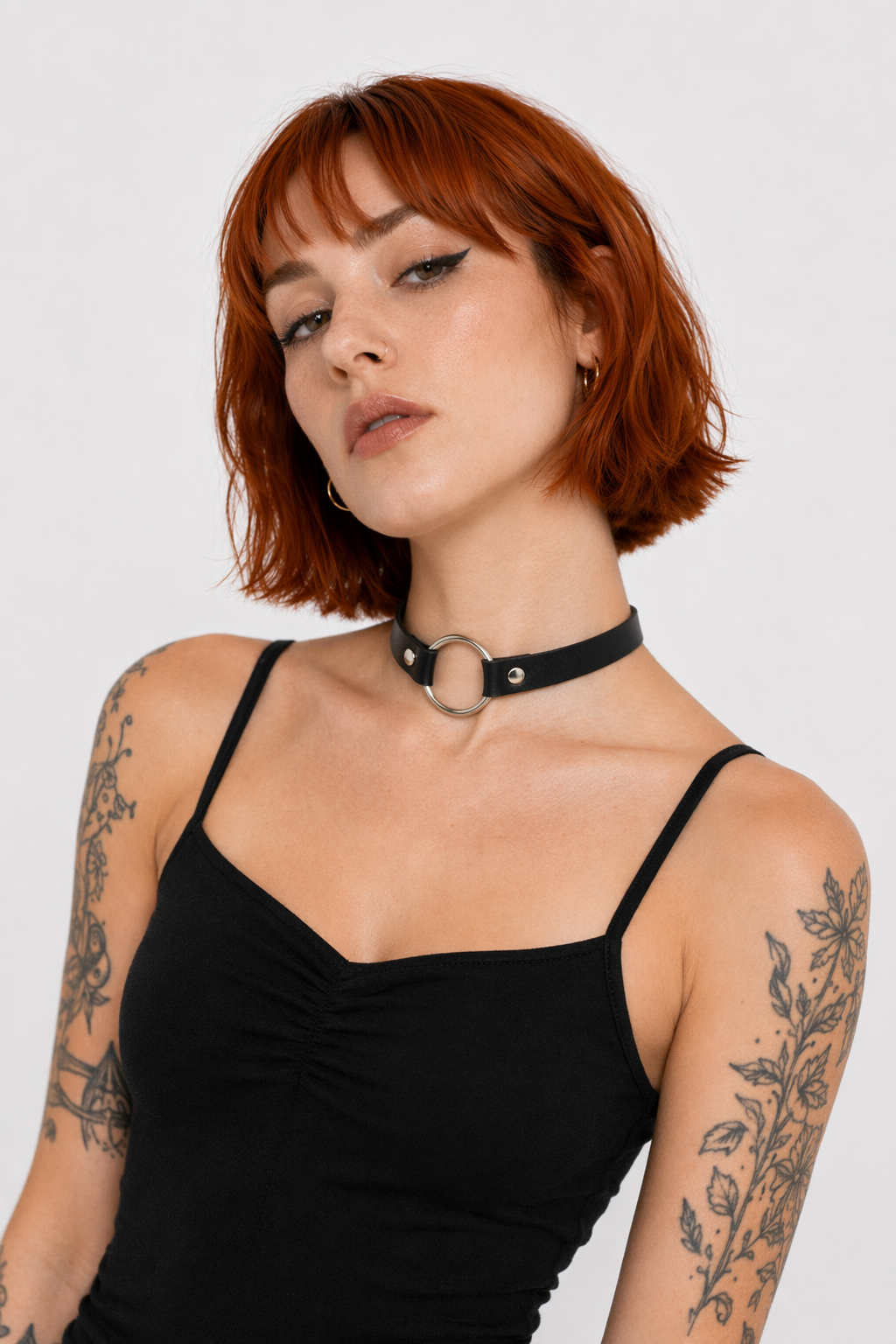 Black faux leather choker Default Title