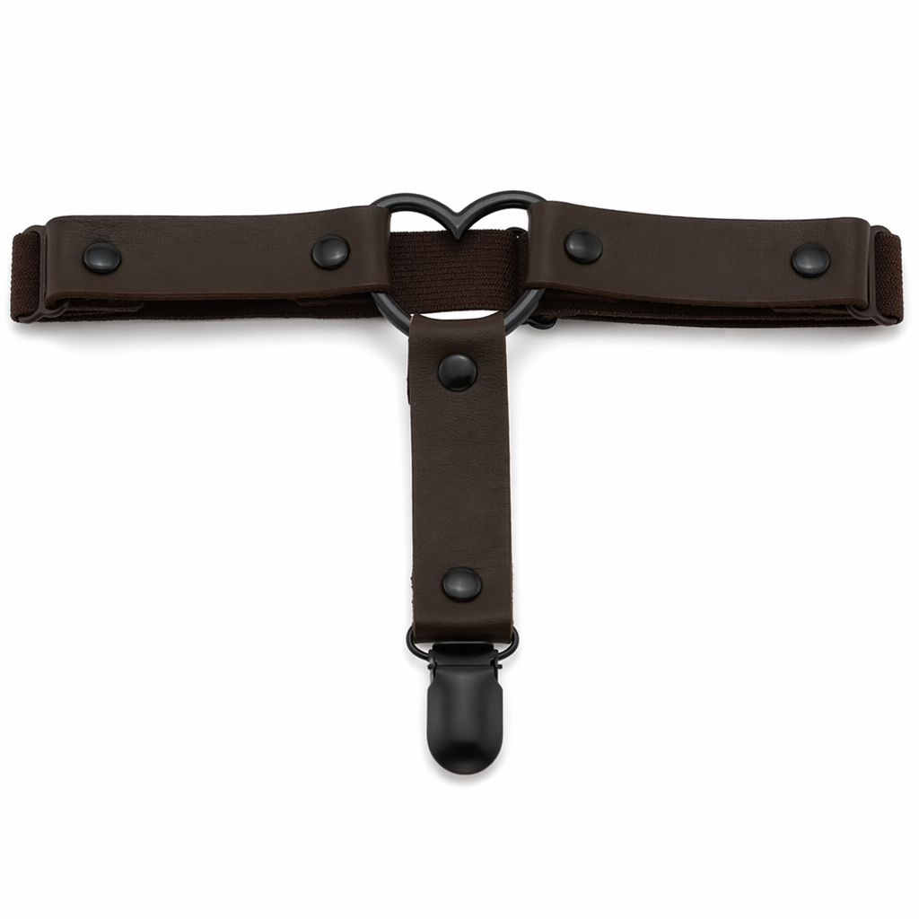 Gothic Leather Leg Garter coffee