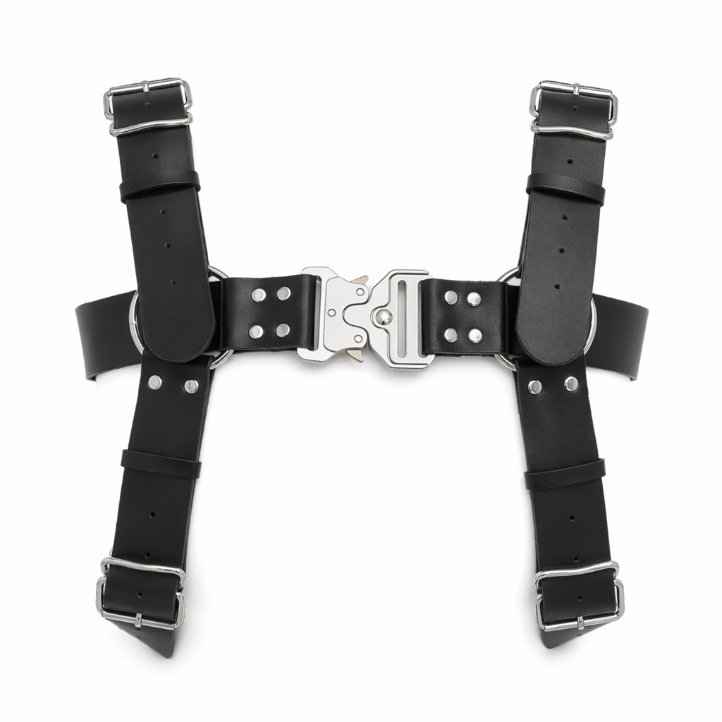 Metal Buckle Belt Harness Black