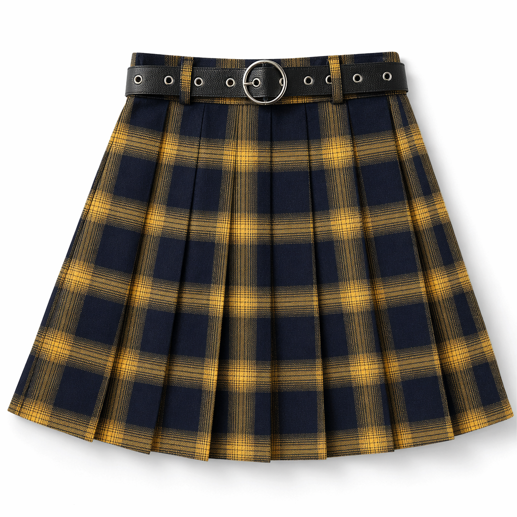 Goth Plaid Skirt' yellow