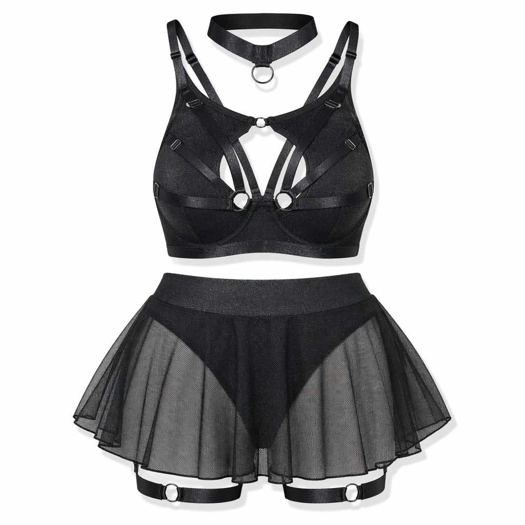Werewolf' Gothic Skirt Set Black