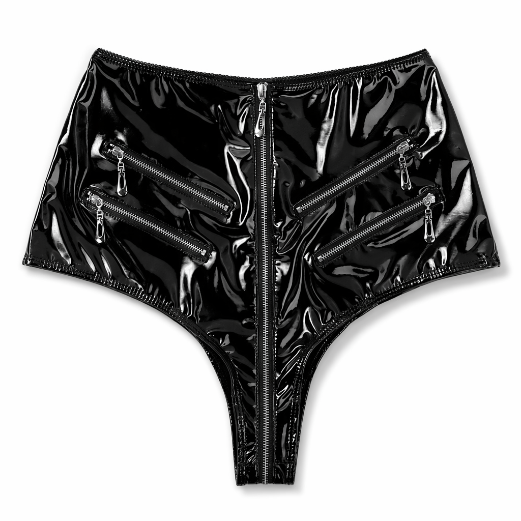 Zone' Faux Leather Shorts Black