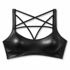 Seductively Sleek Leather Crop Bra S