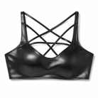 Seductively Sleek Leather Crop Bra L