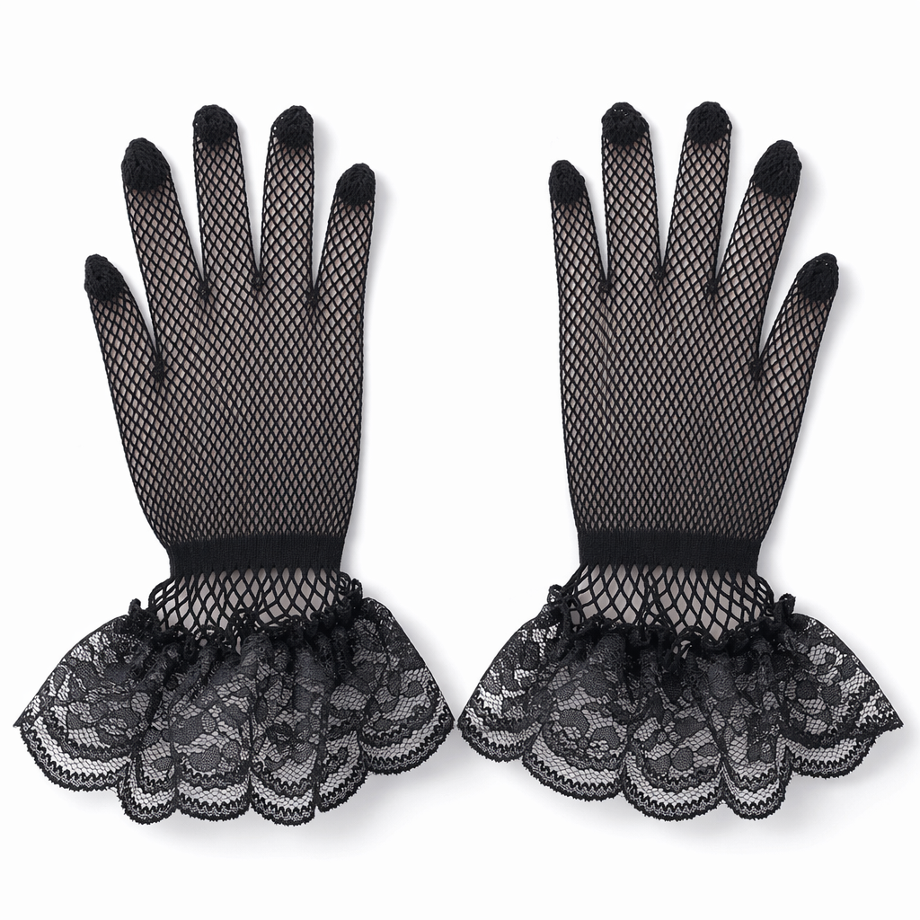 Lace Gothic Fishnet Gloves Default Title