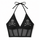 Skull Mesh Goth Top black