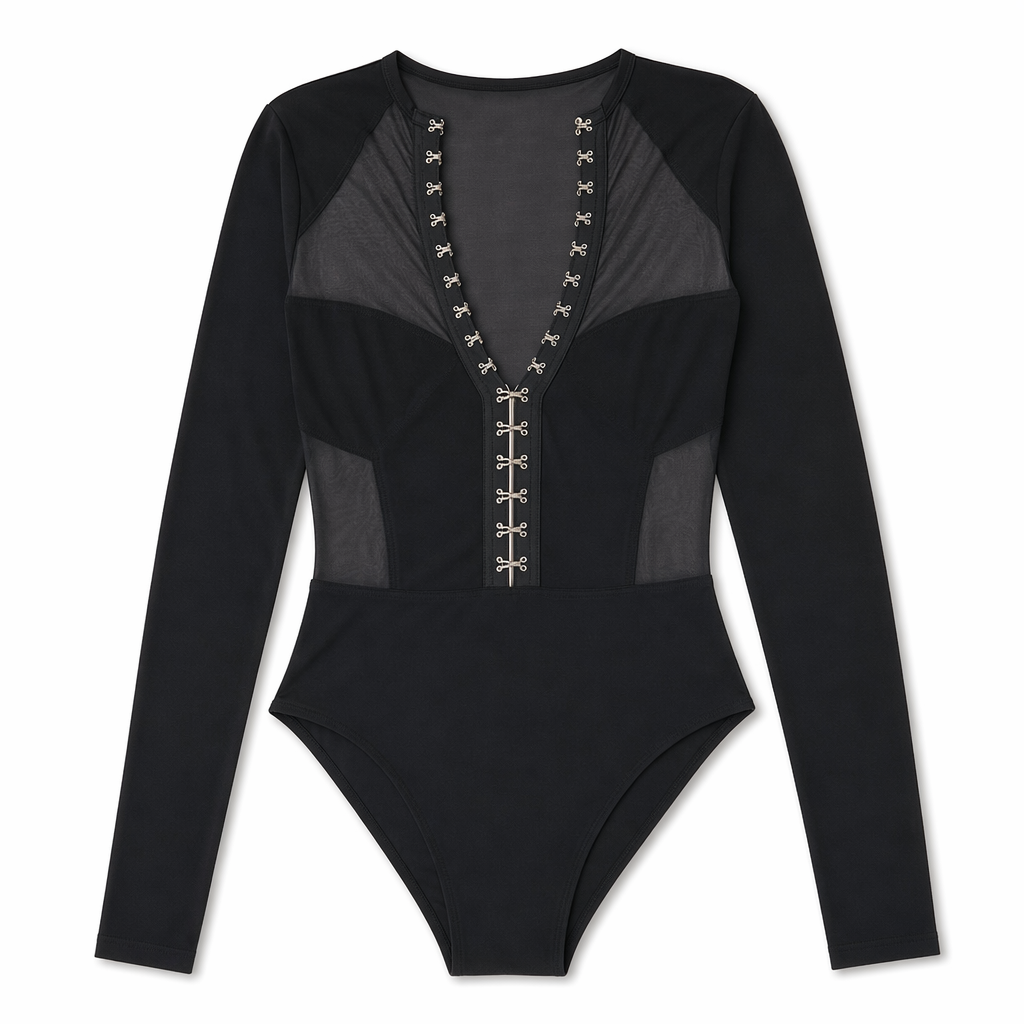 Roxanne's Goth Mesh Bodysuit Black