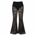 Sheer Flared Black Pants Black