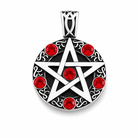Pentagram Stone Pendant Necklace BP8-003red