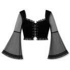 Black Mesh Crop Top Black