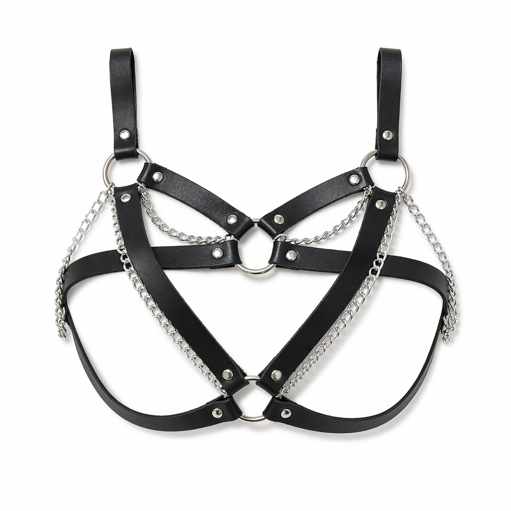 Black Gothic Leather Harness' Default Title