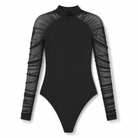 "Solace's Chic Black Turtleneck Bodysuit" Black