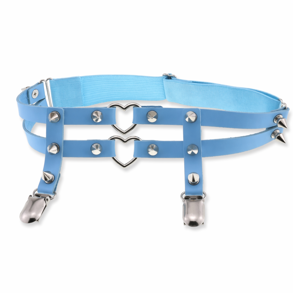 Heart Spike Garter light blue