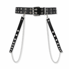 Savage Black Goth Leather Belt Default Title