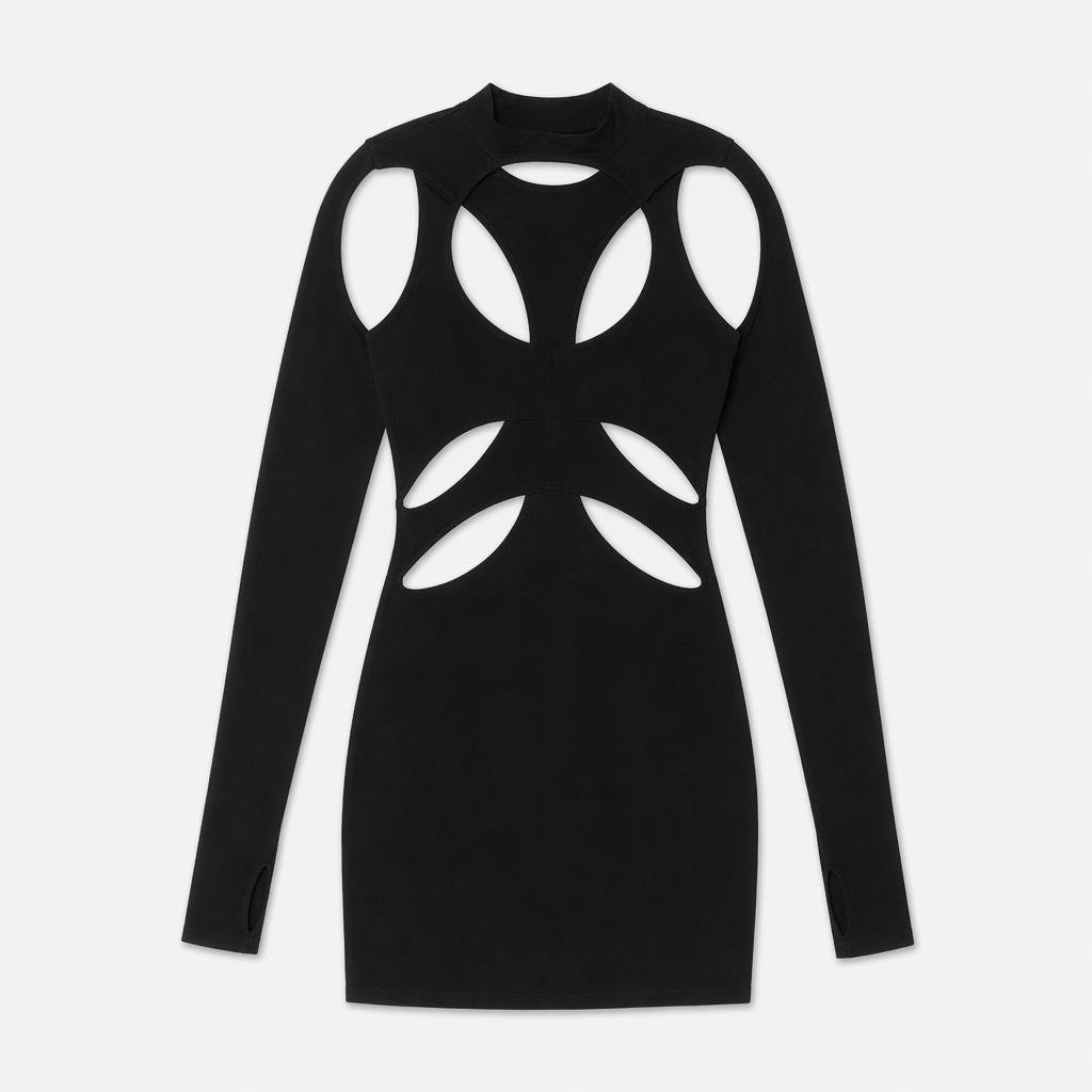 Black Alt Long Sleeve Dress' rephrased as 'Black Alt Dress - Long Sleeve' Black