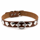 Colorful Heart Choker Brown