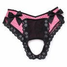 Crotchless Bow Underwear - Easy Access Pink
